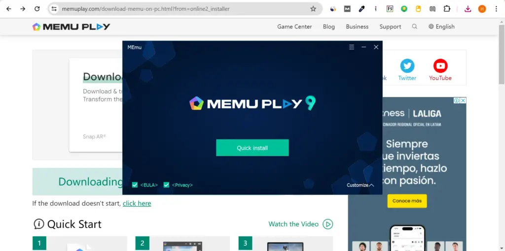 Download and Install MEmu Play emulator.