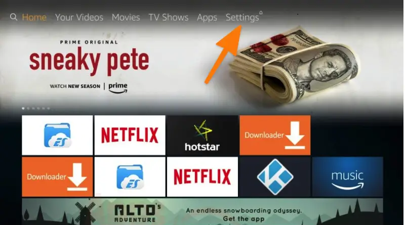 1- Go to Settings on your Firestick.