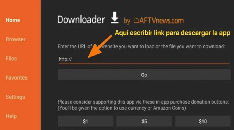 Pelisplus APK para Firestick - Descargar Pelisplus App 2024 8 5- Enter Link into the URL field